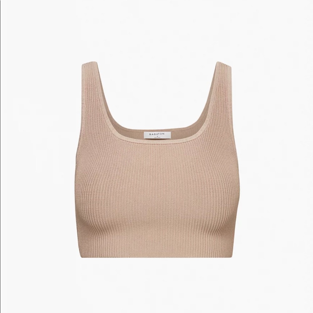 Aritzia babaton sculpt knit crop square neck top